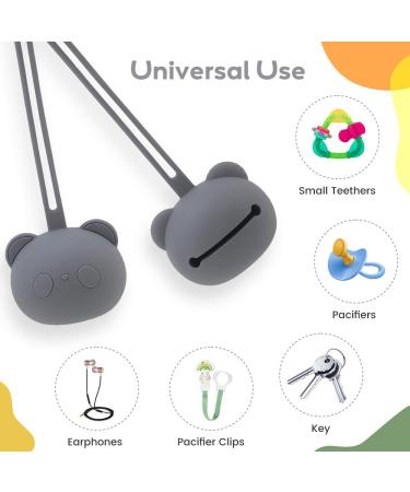 Airfish Silicone Pacifier Box - BPA-Free Baby Bear Travel Storage for Girls | Perfect Pacifier Holder in Gray - Buy Online on GoSupps.com