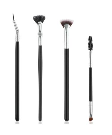 4PCS Mascara Fan Brush 2024 New Folding Angle Scalloped Lash Brush Set Eyebrow Brush Separator Mascara Brush for Lashes Eyelash Comb Eye Makeup Brush Tool