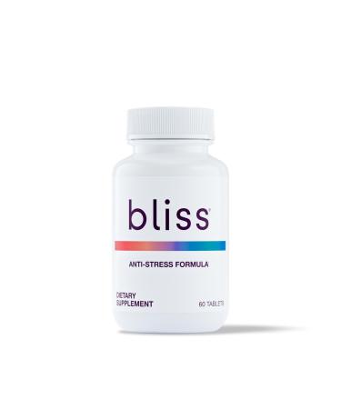 Bliss Herbal Stress Support Adaptogenic Tablets with Ashwagandha Rhodiola & L-Theanine Promotes Calm Mood Balance & Mental Clarity Vegan & Gluten-Free 60 Tablets