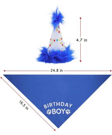 Dog Birthday Hat Bandana Set - Soft Birthday Boy Triangle Scarf and Number Hat  Cute Birthday Party Supplies with 0-8 Figures Blue - Buy Online on GoSupps.com