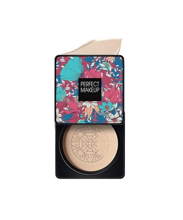 ZJchao BB Cream Coussin D'air T te de Champignon avec T te D' ponge lastique pour un Maquillage Uniforme 2 Couleurs 01 02 Cache-cernes Marques Imperfections du Visage (Ic ne)