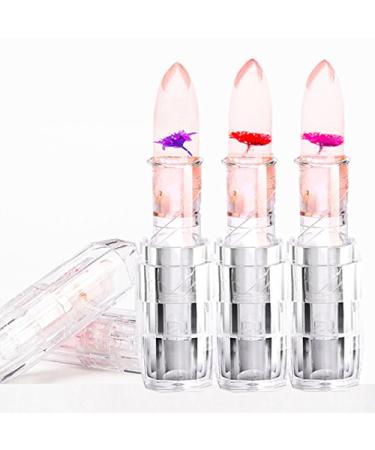 ACAMPTAR Flower Crystal Jelly Lipstick - Temperature Change Color Lip Balm Waterproof Red Lipstick | International Shipping - Buy Online on GoSupps.com
