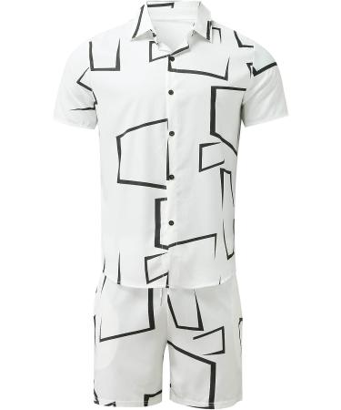 JUNGE Men Hawaiian 2-Piece Outfit | Stylish Flower Shirt & Shorts Set - Buy Online on GoSupps.com