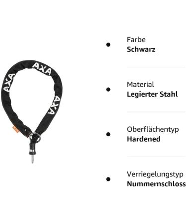 Axa 2231022715 Chain Lock - 140 cm Black Security Chain Lock for Bikes | International Shipping Available - Buy Online on GoSupps.com