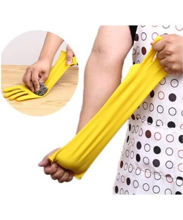 Buy XL Yellow Long Rubber Household Cleaning Gloves | Reusable Kitchen & Garden Gloves - International Shipping Available - Buy Online on GoSupps.com