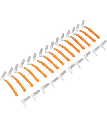 Small L-Shaped Interdental Brush - 25 Pieces for Oral Care & Tooth Whitening | Push-Pull Cleaning Tool Jaw-Friendly Design in Orange - Buy Online on GoSupps.com