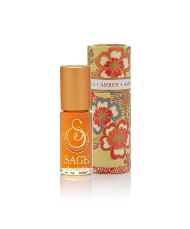 Amber Perfume Oil Roll-On by Sage- 1/8 oz Vegan & Cruelty-Free Earthy Scent Amber Blood Orange Musk