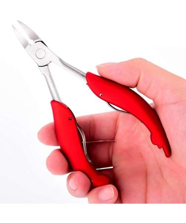 CAREOR Precision Toenail Clippers for Thick or Ingrown Nails - Chiropodist Style Nipper for Fungus Toe Nails - Soft Rubber Handle - Buy Online on GoSupps.com