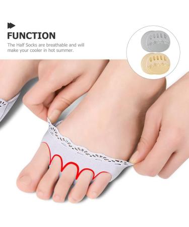 Buy Healvian Tabi Socks - 2 Pairs High Heel Half Socks with Forefoot Pad | Women's Soft Cotton Heel Protector Pads for Comfort & Style - Buy Online on GoSupps.com