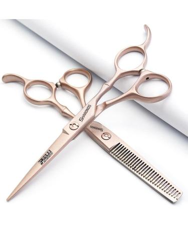 inch / 7 inch hair cutting scissors set hair scissors thinning scissors SHARONDS 440C Black (6 inch 2 pieces - D)