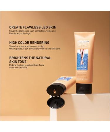 118ml Airbrush Legs Leg Makeup Lotion Body Makeup Foundation Waterproof Long Lasting Full Coverage Lightweight Leg Body Cosmetic for Wedding (3#) - Buy Online on GoSupps.com