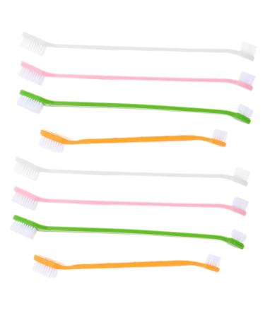 SEWOART 8pcs Dual-head Head Handheld Double Brush Supplies Cleaning Dog Teeth Care Puppy Oral Small Pet