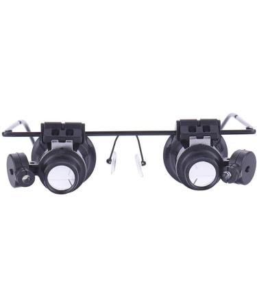 20X Headband Glasses Magnifier with LED Light for Watchmaker Jewelry Optical Lens Magnifying Glasses Double Eyes Glass Loupe Magnifying - Buy Online on GoSupps.com