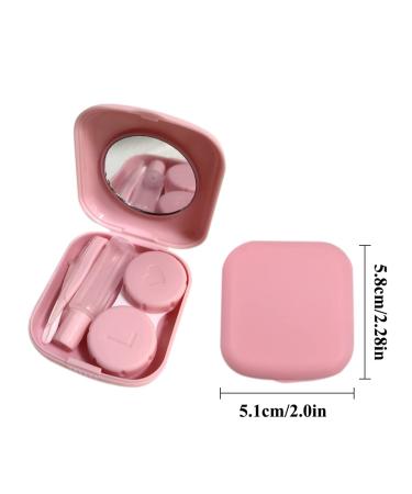 Clyhon Pink Contact Lens Case with Tweezers & Suction Cup Travel Set for Outdoor Activities | International Shipping - Buy Online on GoSupps.com