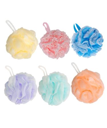 6pcs Bath Loofahs Shower Sponge 6 Colors Loofah Bath Puff Body for Women Men Bath Sponge Body Lace Crinkle Net