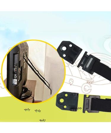 2 Pcs TV Straps Child Safety Furniture Anchors - Adjustable Wall Mounts for Baby Proofing Flat Screen TVs, Dressers & Cabinets - Heavy Duty, Long VESA Screws for Latest TVs - Black - Buy Online on GoSupps.com