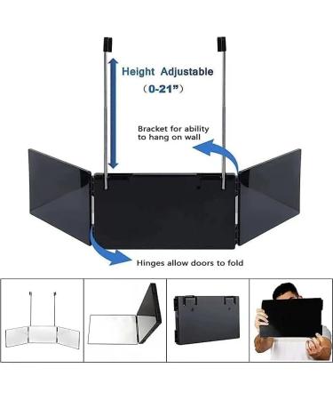 3-Way Adjustable 360 Mirror for Hair Cutting | Professional Hairdressing Tool with Telescoping Hooks Waterproof Haircut Cloth & Comb - International Shipping Available - Buy Online on GoSupps.com