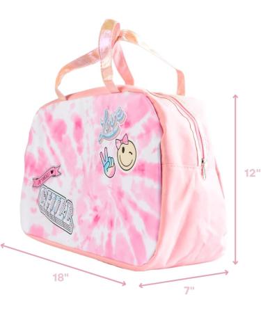 Pink Tie Dye Girls Duffle Bag | 18 x 7 x 12 inches | Ideal for Dance, Travel, Sports, Gymnastics - Buy Online on GoSupps.com