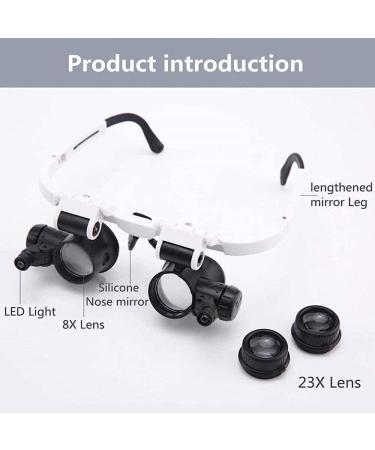 Magnifiers Magnifying Glass Light 2 Group Replaceable Lens 8X 23X Hd Identification Engraving Tool Watch Repair Binocular Glasses Hands Free Magnifier Comfortable Anniversary - Buy Online on GoSupps.com
