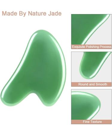Uraqt Gua Sha Massage Tool - 2 Natural Jade Boards for Spa Facial Care & Anti-Aging | Green Scraping Stones for Wellness - Buy Online on GoSupps.com