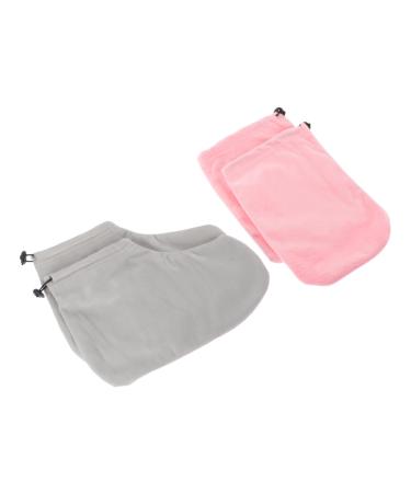 FRCOLOR 2 Sets Gloves Wax Foot Cover Wax Bath Hand Mitts Paraffin Bath Mitts Round Playing Baby Mat Foot Spa Cover Heat Tool Spa Hand Bag Pink Fabric Feet Insulation Cover