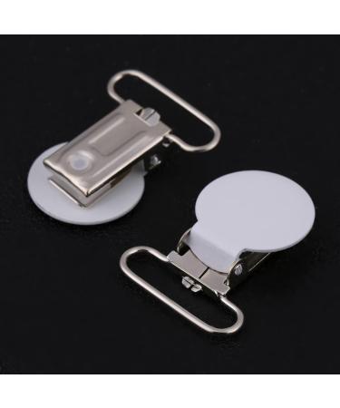 McDsaj 25mm Nipple Clip | Durable Round Loop Print Button | DIY Pacifier Holder & Bib Clips (White) | International Shipping - Buy Online on GoSupps.com