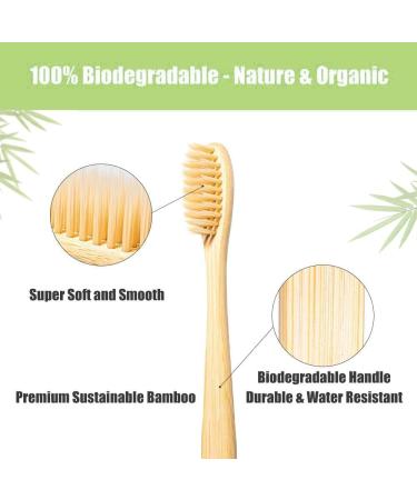 Daletu Bamboo Toothbrush Set - 10 Eco-Friendly Biodegradable Travel Toothbrushes with Soft Bristles | Reusable Natural Wood Toothbrushes for Sustainable Oral Care - Buy Online on GoSupps.com