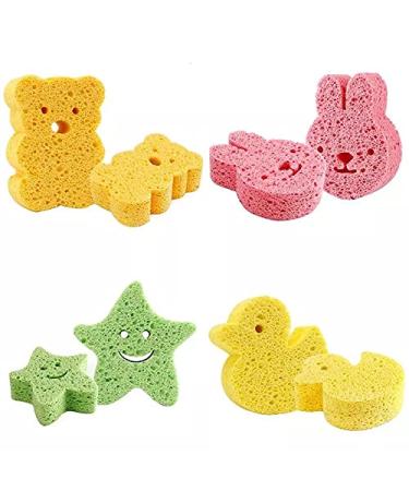 4Pcs Baby Bath Sponge Set - Soft Animal Shapes for Infants | Fast Drying Kids Bath Tub Sponge | Fun Shower Sponge for Babies - Buy Online on GoSupps.com