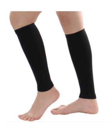Compression socket for men and women calf compression cuff with an open toe two -stage elastic socks support for varicoseador edema wound feet and swollen ankle meat black M
