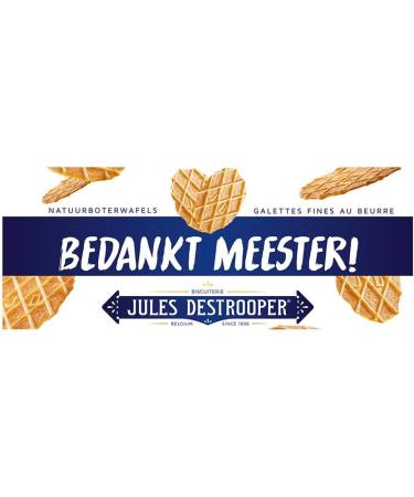  Vandeca Jules Destrooper Fine Butter Patties in Gift Box with "Bedankt Meester!" - Belgian Biscuits - Teacher Gift - 100g - Buy Online on GoSupps.com