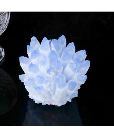 Natural Crystal Rough Home Natural Crystal Stone Blue Phantom Quartz Crystal Cluster Rock Stones Reiki Specimen Home Deco dingchi (Color : Blue Cluster Size : 300-400g) 300-400g Blue Cluster