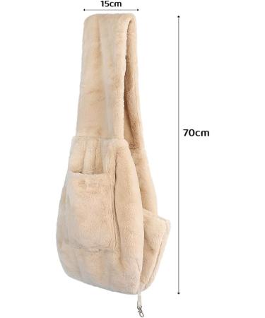 Warm Plush Small Dog Sling Cat Carrier Hand-Free Pet Sling Carrier Pet Puppy Travel Bag Cat Carrier Shoulder Bag Outdoor Travel Puppy Carrier Bag for Daily Walk Travel Outdoor Beige - Buy Online on GoSupps.com