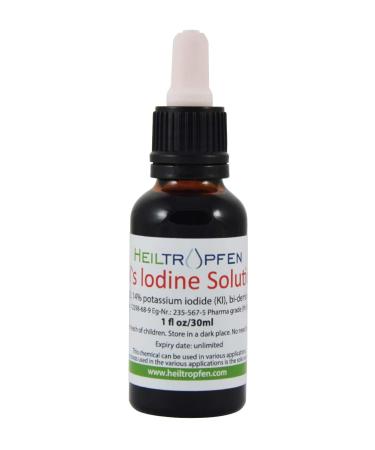 7% Lugols Iodine Solution 1 Oz - 30 ml | 21% Lugol's Liquid Formulation | Made with 7 Percent Iodine and 14% Potassium Iodide | Heiltropfen Natural 30 ml (Pack of 1)