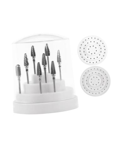 IWOWHERO 1pc 48 Nail Drill Bits Holder Nail Bit Nail Drill Bit Holder Nail Drill Bits Stand Display Nail Grinding Head Nails Drill Bits Nail Drill Bit Organizer Container Multicolor White Size 1 White