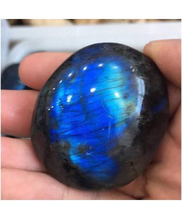 Natural Labradorite Crystal Quartz Palm Gemstones Blue Yellow Flash for Jewelry Making Home Office Decor 1 Pcs Stone Collection - Buy Online on GoSupps.com