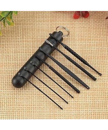 Black Reusable Massage Spiral Earpick Set | Dual-End Ear Wax Removal Tool | Effective Ear Care Solutions - Buy Online on GoSupps.com