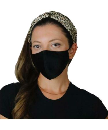 Mulberry Silk Face Mask by 22Silk Reusable & Adjustable Face Mask 3D Chin Design for Flattering & Comfortable fit 6A Silk (Black)