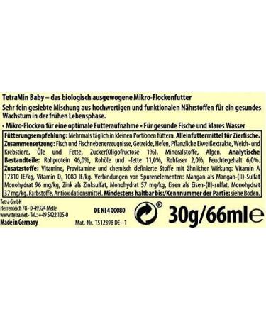 Tetramine Baby Fish Feed - Micro Flakes for Decorative Fish Up to 1cm - Special Growth Formula (66ml Can) - Buy Online on GoSupps.com