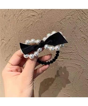 Buy Tseenyi Pearl Rubber Band Rope - Black Loop Pearls Hair Accessories for Women & Girls | Perfect for Weddings Valentine's Day & Christmas Gifts - Buy Online on GoSupps.com