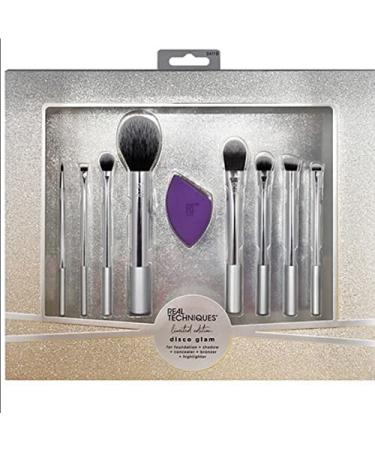 TECHNIQUES Limited Edition Disco Glam Real Makeup Brush Gift Set | Foundation Shadow Concealer Bronzer Highlighter & Complexion Sponge - Buy Online on GoSupps.com