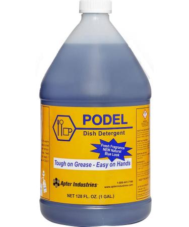 Apter Industries Podel Concentrated Dish Detergent - Highly Concentrated Detergent - Use Less and Clean More 1 Gallon