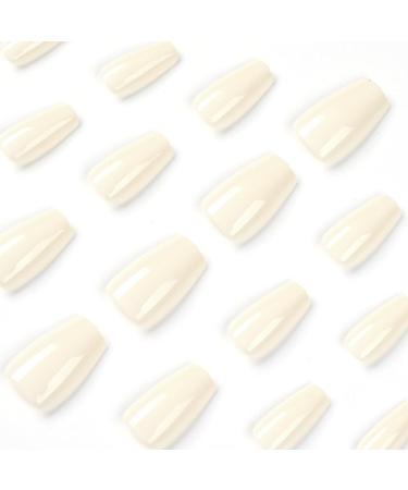 24pcs Beige Short Square False Nails | Stick on Press on Removable Glue-on Fake Nails for Women and Girls | Nail Art Accessories 0252Y71 - Buy Online on GoSupps.com