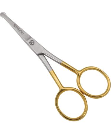 Rounded Tip Nose Hair Scissors for Facial, Ear, and Eyebrow Trimming - Gold - Buy Online on GoSupps.com