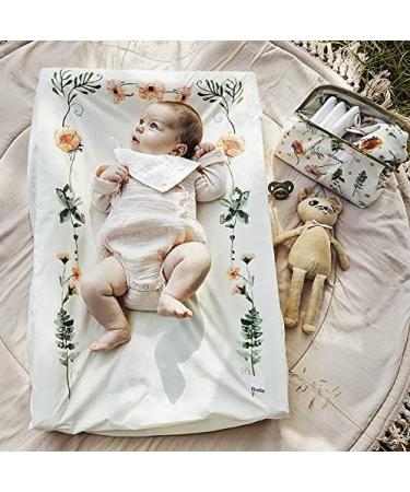 Elodie Details Universal Changing Pad Covers (2-Pack) - 100% Oeko-Tex Cotton - Meadow Flower White/Beige - 74 x 48 cm - Buy Online on GoSupps.com