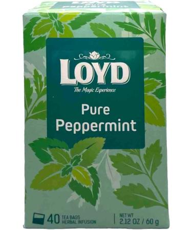 Loyd Tea 40 Teabag X4 Pure Peppermint Flavour 160 Total Herbal Infusion Tea Drink Home Office Work - Buy Online on GoSupps.com