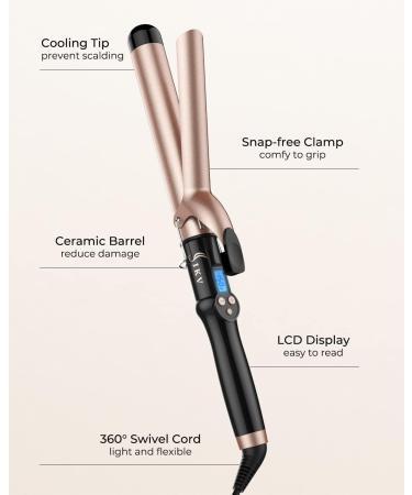 1 1/4 Inch Ceramic Tourmaline Extra Long Barrel Curling Iron - Professional Dual Voltage Curling Wand - Buy Online on GoSupps.com