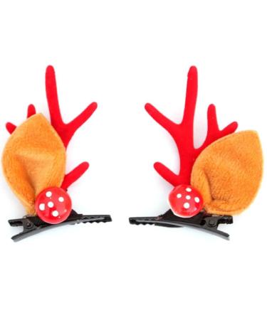 Bontannd 1set Christmas Antler Hair Clips Deer Ear Hairpins Festival Headbands Pine Cone Hair Ball Headwear Hair Accessories