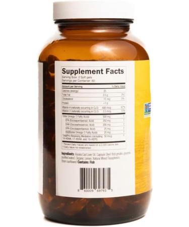 On Target Living Alaskan Cod Liver Oil 120 Soft Gels | Line Caught in The USA | Naturally Occurring Vitamin D | Rich in Omega 3 DHA/EPA - Buy Online on GoSupps.com