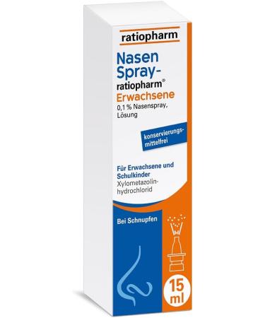 Nasal spray ratiopharm adults: nasal spray to swell of the nasal mucosa in a runny nose.Freeds the blocked nose quickly and effectively 15 ml 15 ml (1 Pack) - Buy Online on GoSupps.com