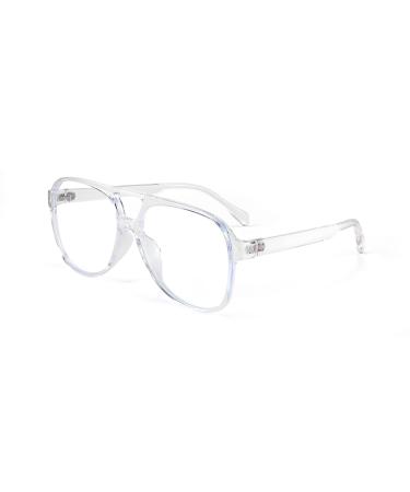 Feizedy retro 70s 80s blue light filter glasses Women without strength computer glasses men blue light blocking glasses pc gaming glasses b2888 transparent frame 60 millimeters